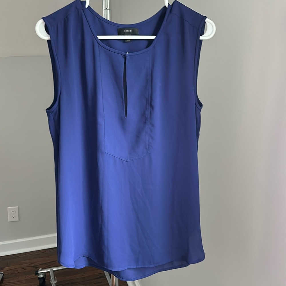 J. Crew blue sleeveless blouse size 6